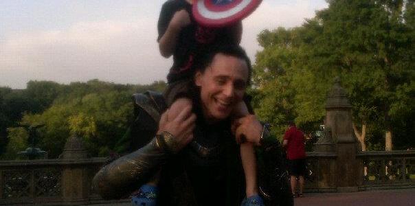 Taken by Edison's mom on the set of the avengers